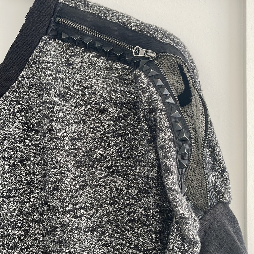 Black And Grey We The People Sweater Three Quarter Sleeve View 3